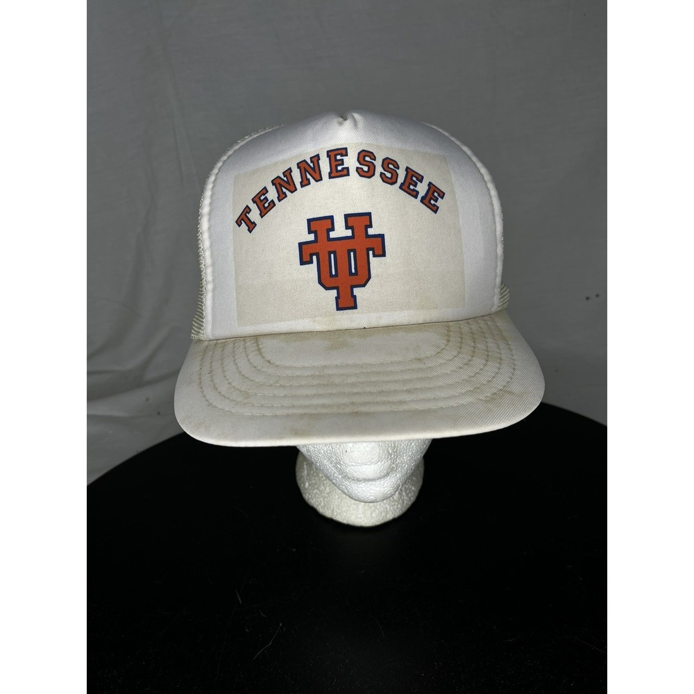 Vintage ATE UT Tennessee Volunteers Vols Mesh SnapBack Trucker Hat Cap White